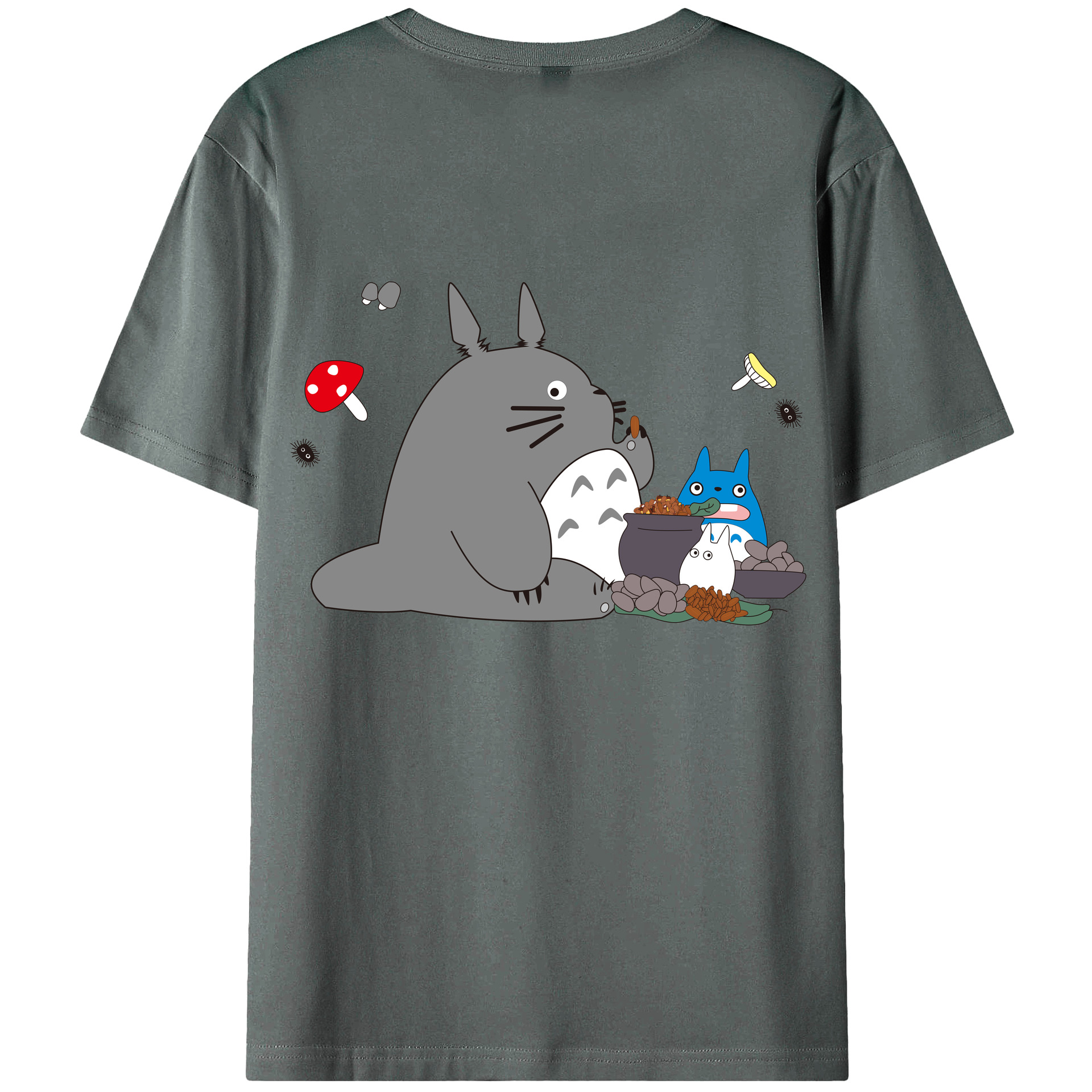 （画像用） となりのトトロ 草壁メイ 草壁サツキ My Neighbor Totoro Satsuki Kusakabe Mei Kusakabe 綿100％ メンズ半袖Tシャツ（バックプリント） 通気性